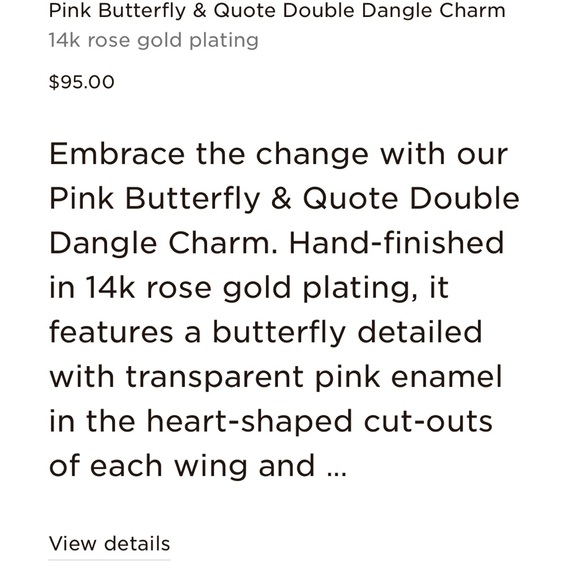 Elegant rose Gold Butterfly Pandora charm - Picture 2 of 3